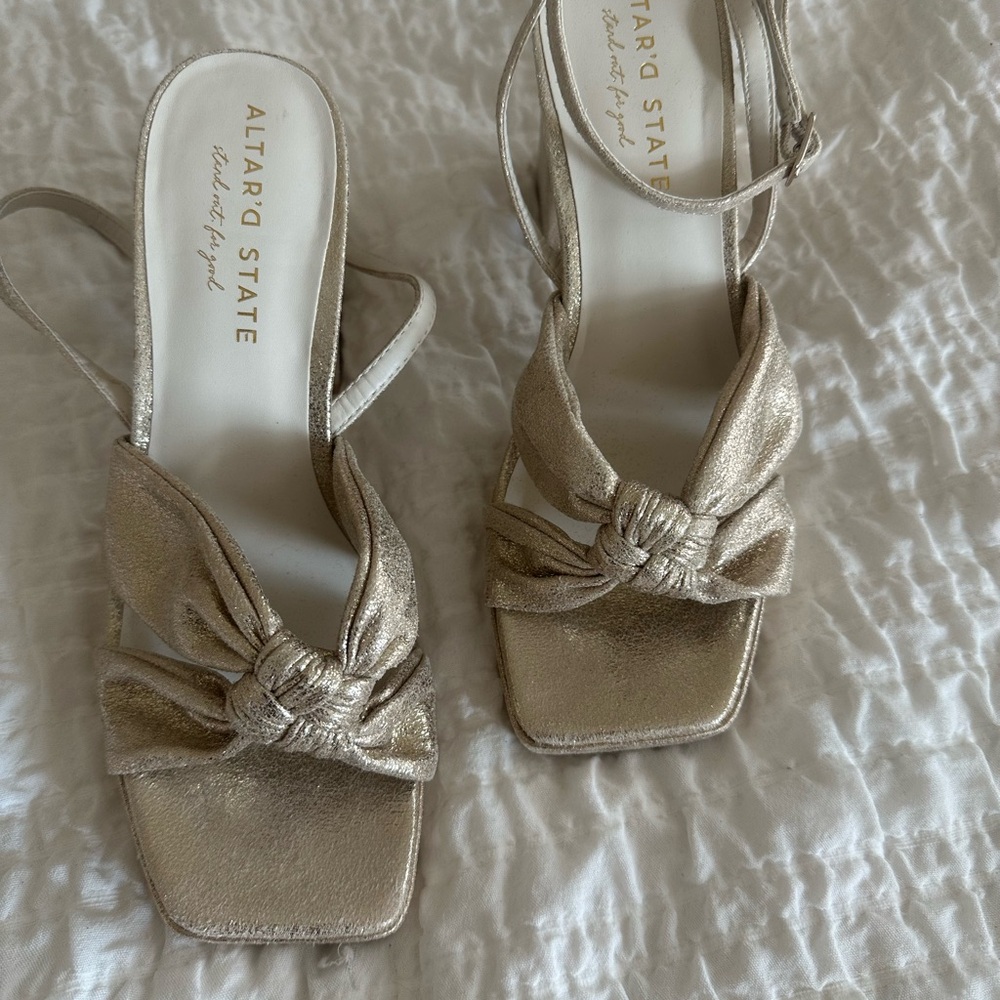 Altar'd State Metallic Gold Heels